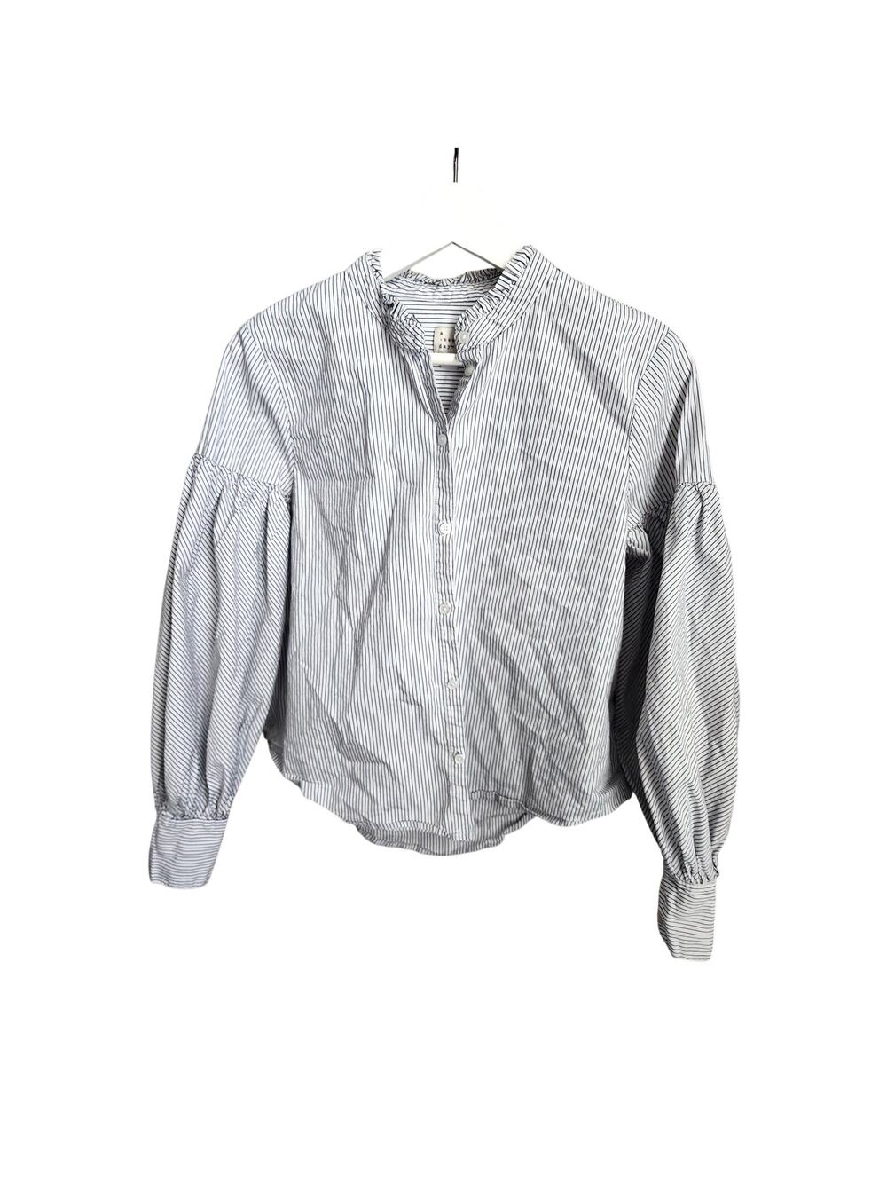 A New Day Blue & White Striped Button Down Shirt Size M